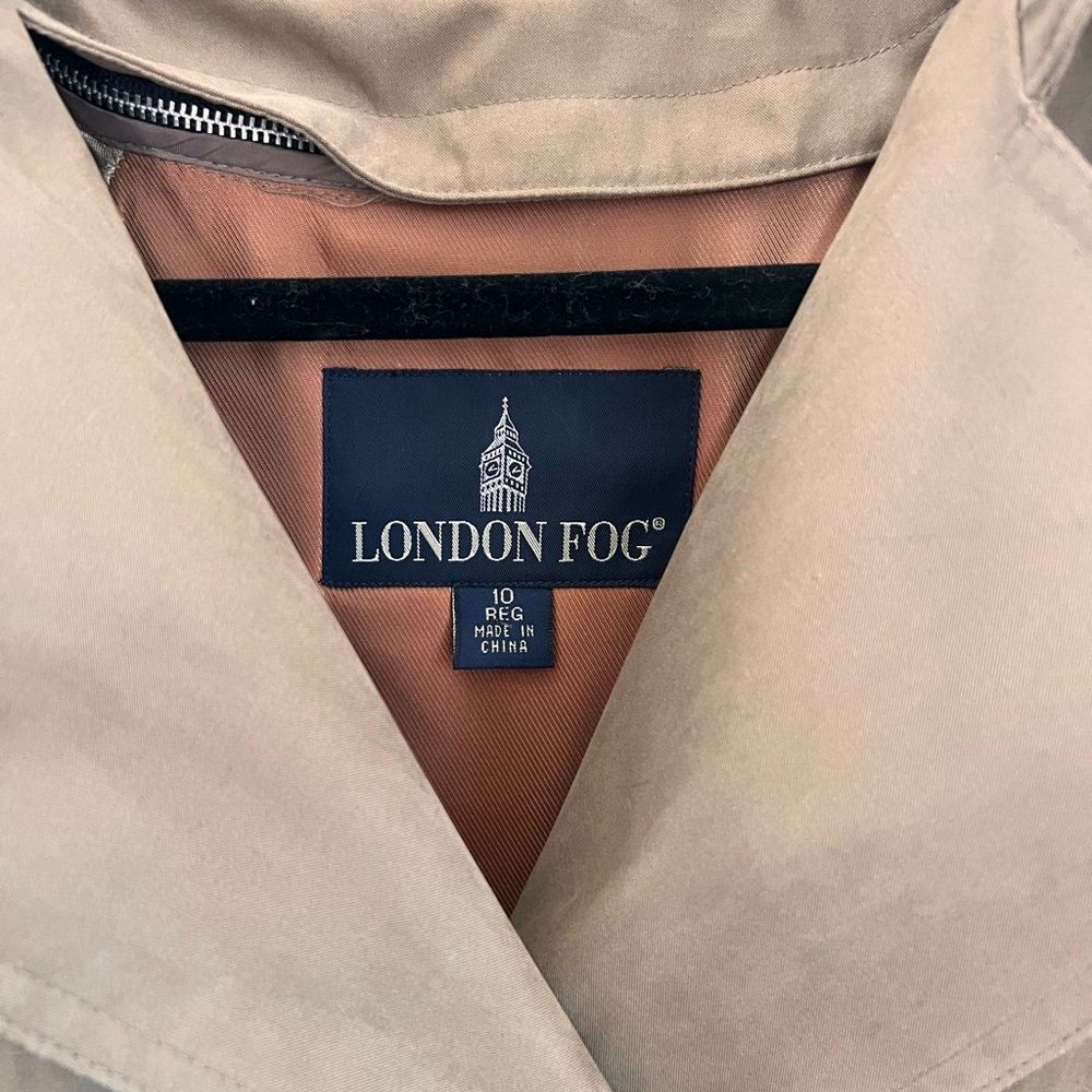 London Fog Long Trench Coat with Removable Liner – Size 10